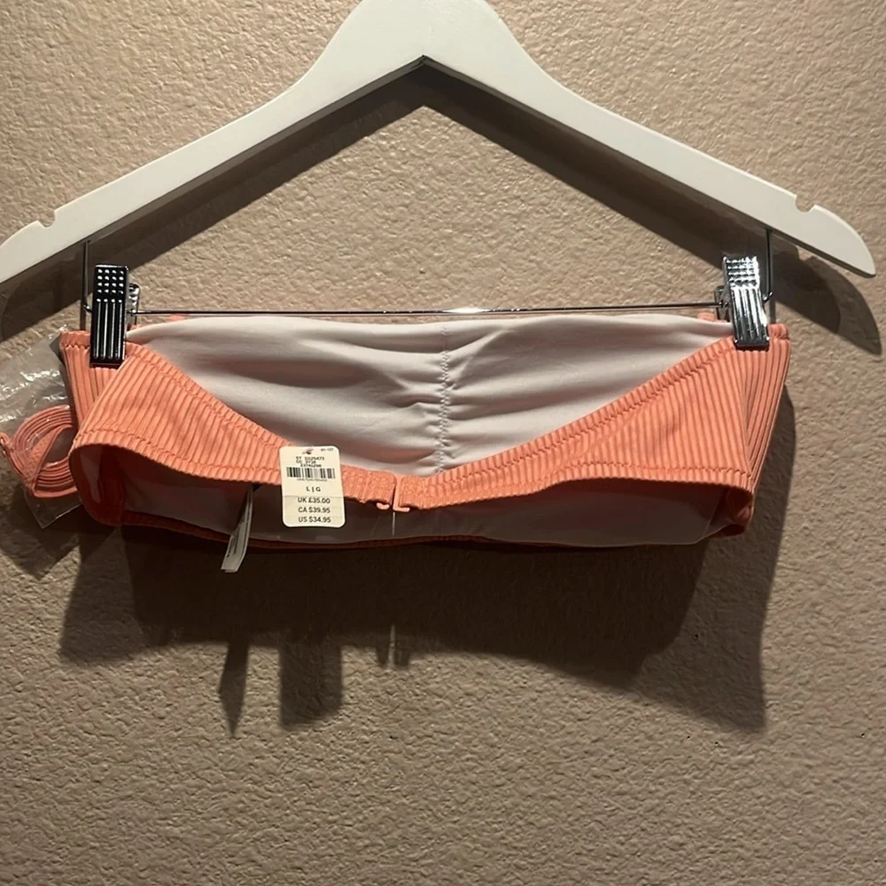 New Victoria’s Secret PINK Women’s Bikini Top Bandeau Ribbed Size Large NWT - Picture 5 of 12